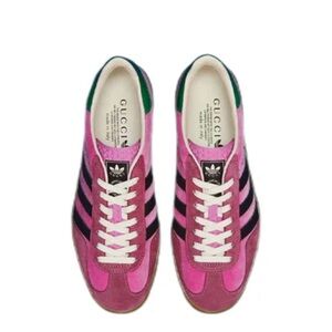Size 38 (7) Adidas’s Gucci X Gazelle Punk Velvet Sneakers